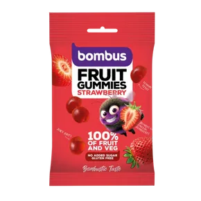 Bombus Fruit Gummies Strawberry jahodové želatinové bonbony 35 g